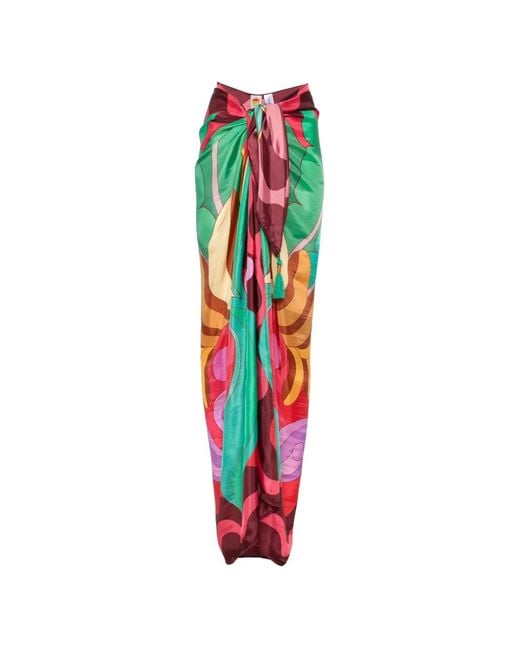 Farm Rio White Tassel-Detail Graphic-Print Sarong