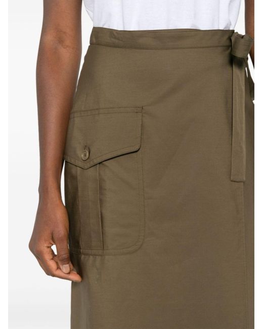 Aspesi Cotton Wrap Skirt Green