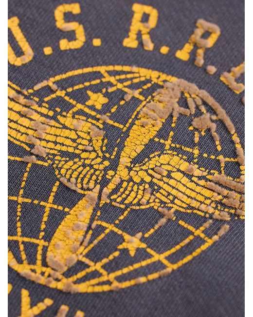 RRL Blue Chest-Pocket Graphic-Print Sweatshirt for men