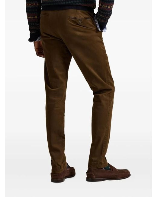 Polo Ralph Lauren Katoenen Broek Met Platte Voorkant in het Brown voor heren