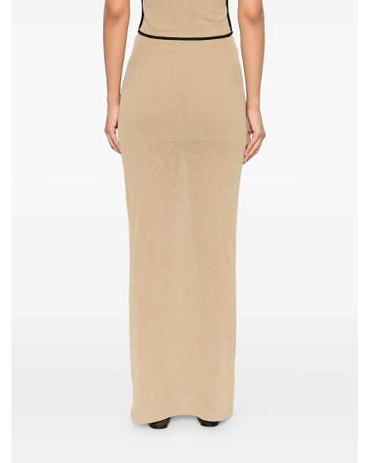 Nanushka Natural Draped-Panel Maxi Skirt