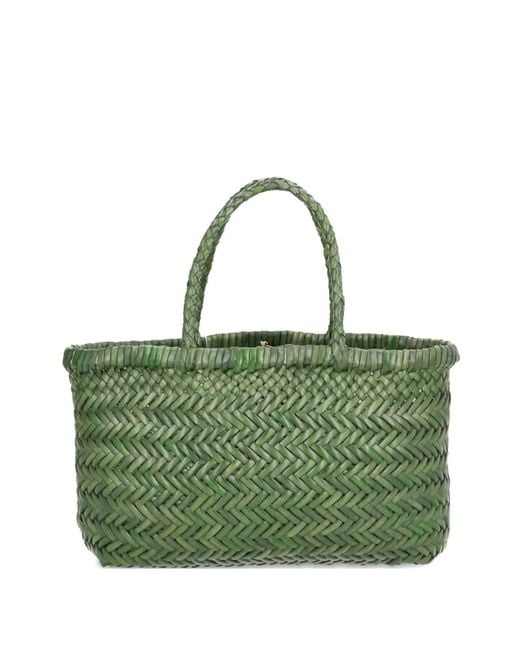 Dragon Diffusion Green Braided-Woven Tote Bag