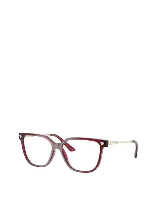 Versace Red Square-Frame Glasses