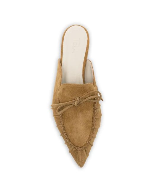 Tela White Mules À Détail Noué