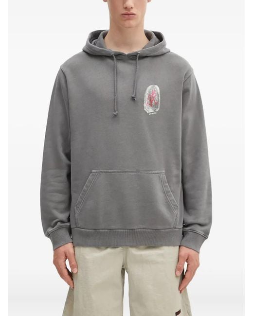 Gramicci Gray Graphic-Print Hoodie for men