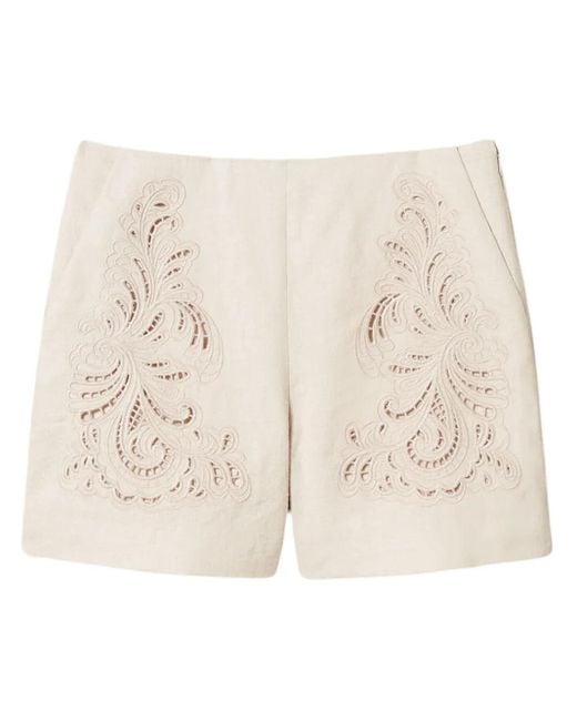 Twinset Natural Embroidered Shorts