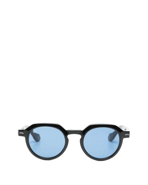 Kyme Blue Julian Round-Frame Sunglasses