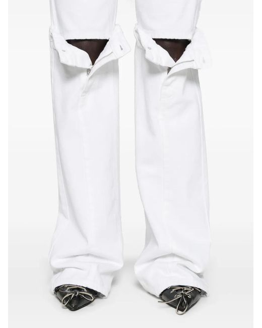 Coperni White Open-Knee Flared Jeans