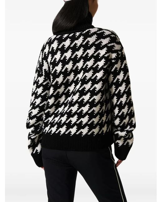 Perfect Moment Black Chunky Houndstooth Wool Sweater