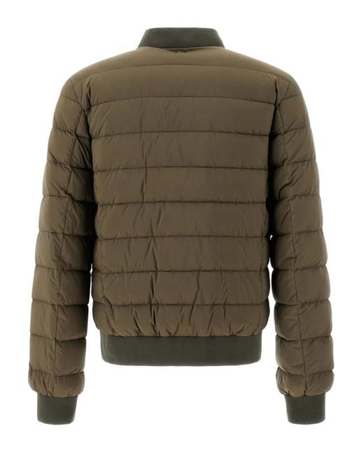 Herno Green Quilted Bomber Jacket for men