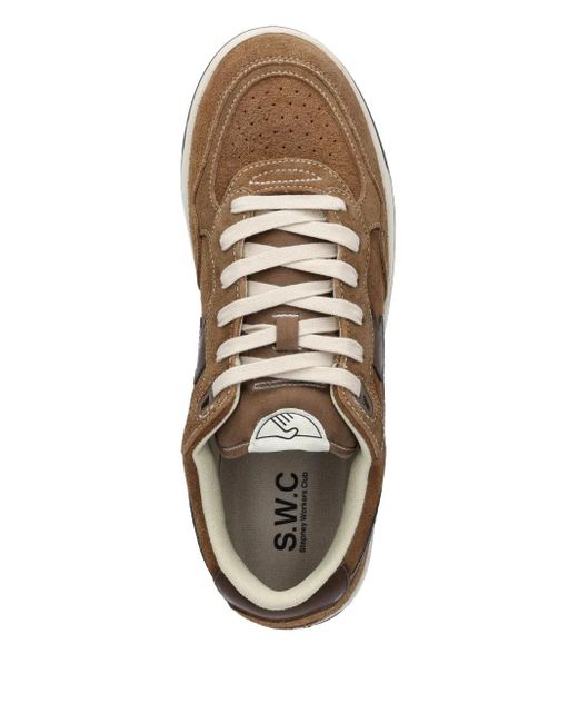 Stepney Workers Club Brown Pro-Cup Suede Leather Sneakers for men