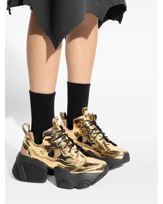 Noir Kei Ninomiya Yellow X Comme Des Garçons Cut-Out Platform Sneakers