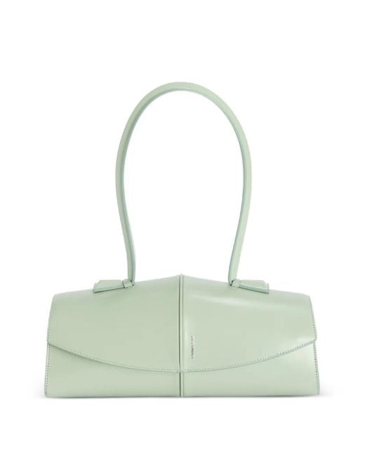 Jil Sander Green Linea Piping Leather Shoulder Bag