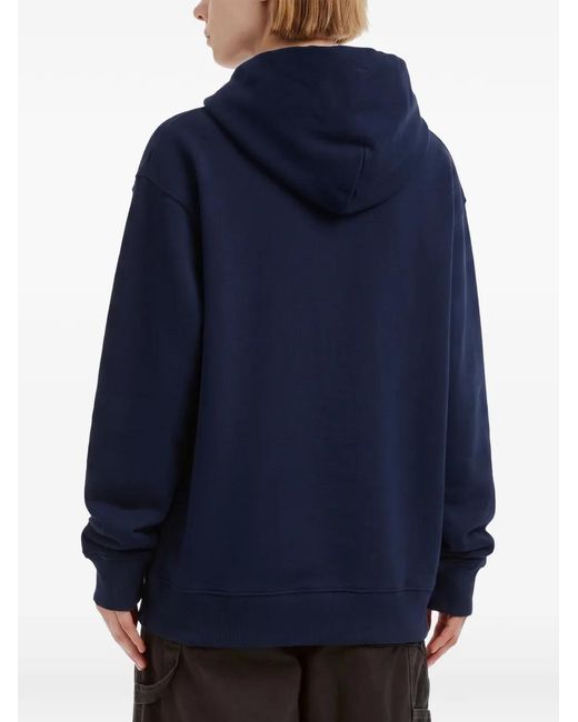 Chocoolate Blue Dog-Patch Drawstring Hoodie