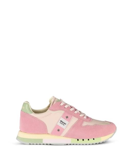 Blauer Pink Colour-Block Lace-Up Sneakers
