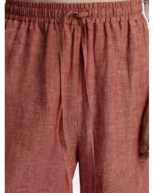 12 STOREEZ Red Drawstring Linen Trousers