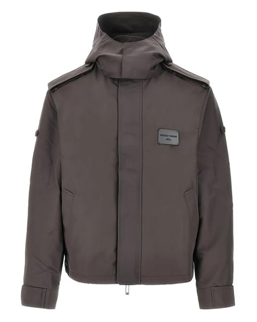 メンズ Emporio Armani ロゴアップリケ ジャケット Gray