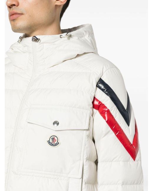 Moncler White Berard Quilted Hooded Jacket for men