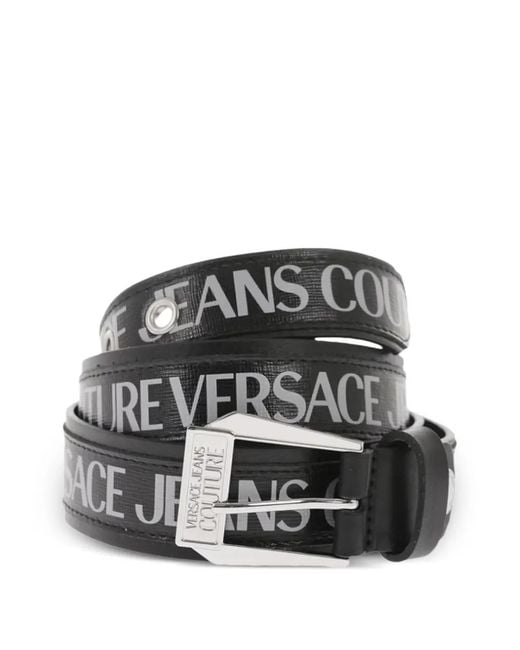 Versace Ledergürtel Mit Logo-Schild in Black für Herren