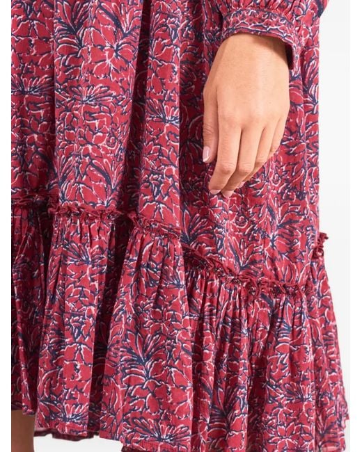 M.A.B.E Red Stevie Floral-Print Dress
