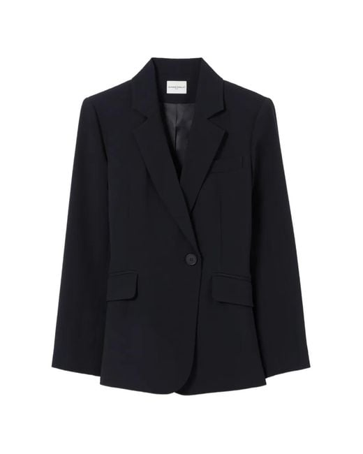 Claudie Pierlot Blue Blazer À Simple Boutonnage