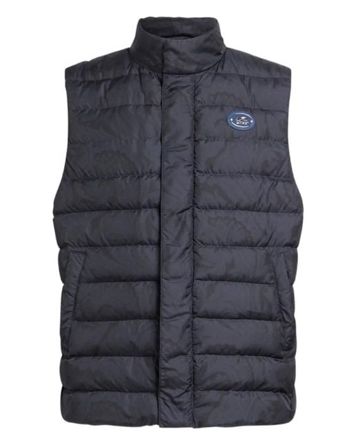 Etro Blue Paisley-Pattern Padded Gilet for men