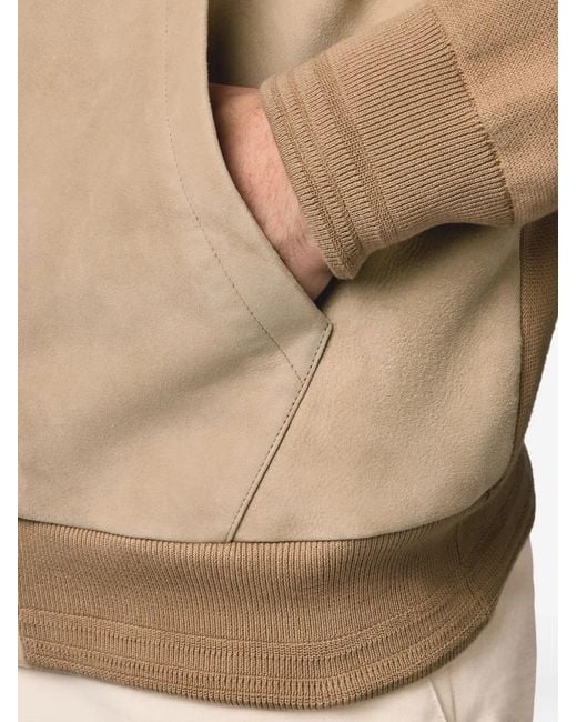 Tod's Natural Hooded Zip-Up Bomber Jacket for men