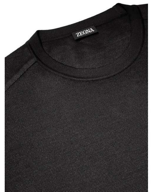 メンズ Zegna シルク Tシャツ Black