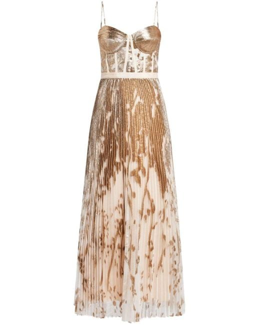 Jonathan Simkhai Natural Brielle Bustier-style Pleated Maxi Dress