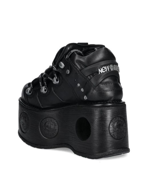 New Rock Black 110Mm Platform Sneakers
