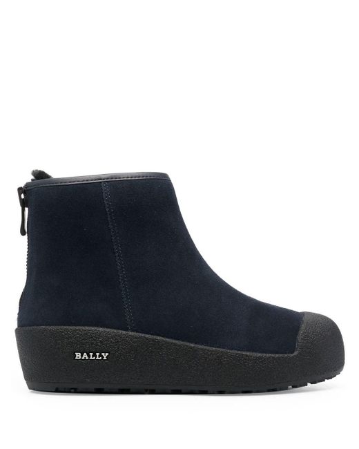 Bally Suede Guard Ankle Boots in Blue Lyst