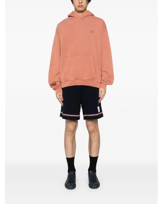 Lacoste Pink Logo-Patch Hoodie for men