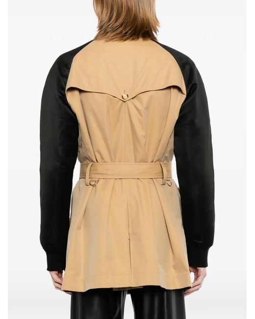 McQueen Natural Belted Double-Breasted Coat for men