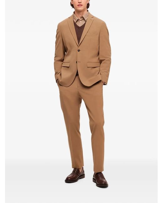 SELECTED Brown Slim-Fit Blazer for men