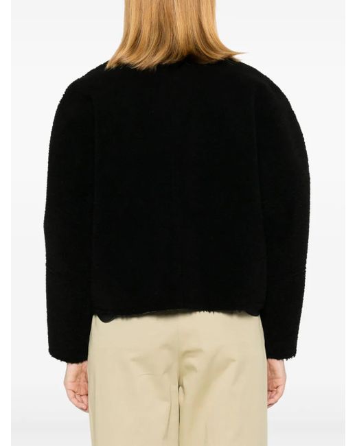 Low Classic Black Faux-Shearling Jacket