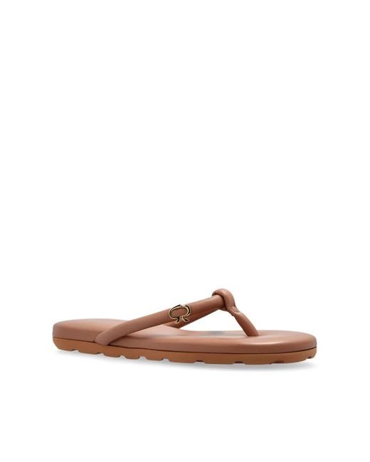 Gianvito Rossi Brown Juno Flip-Flop Sandals