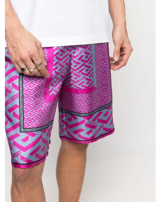 Versace Bermudas Mit La Greca-Muster in Multicolor für Herren