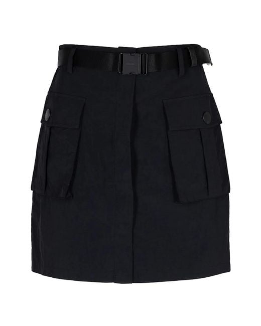 L'Agence Black Belted Cargo Short Skirt