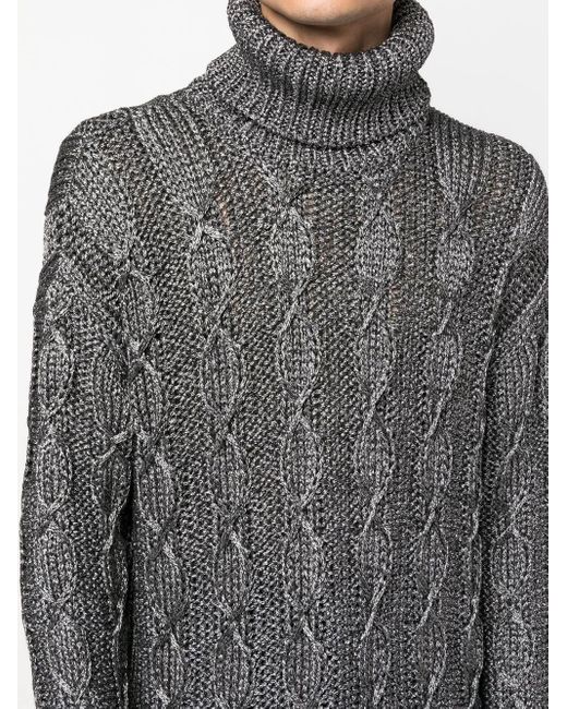Saint Laurent Gray Melange Viscose Blend Sweater for men