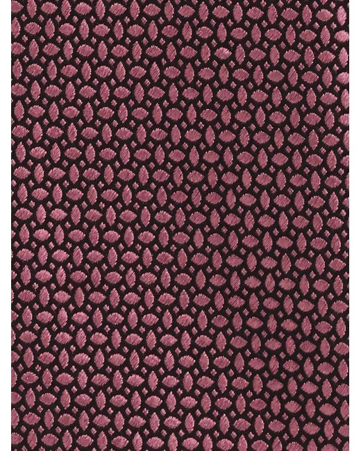 Isaia Purple Geometric-Pattern Silk Tie for men