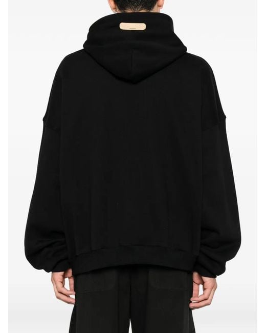 PDF Black Graphic-Print Hoodie for men