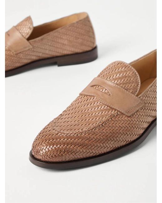 Brunello Cucinelli Brown Leather Loafers for men