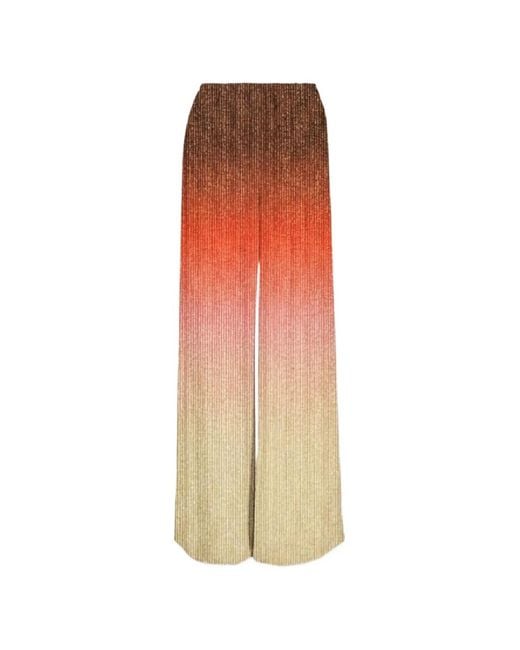 Mc2 Saint Barth White Amalia Plissé-Effect Ombré Palazzo Pants