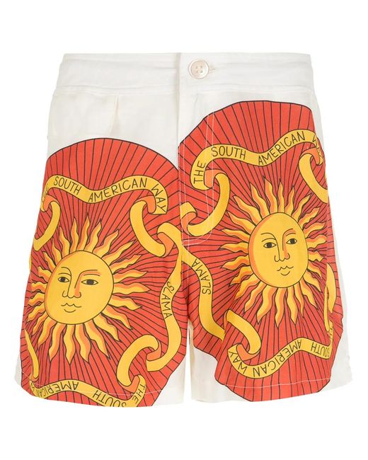 Amir Slama Orange Print Sol Shorts for men