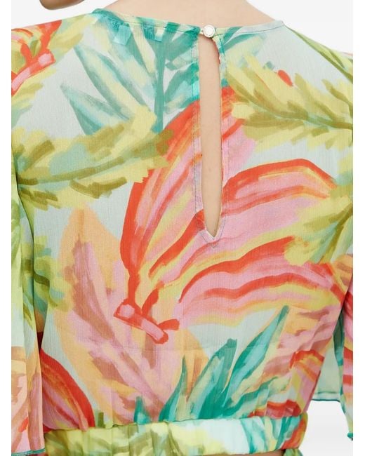 Morgan White Slit Floral Print Maxi Dress