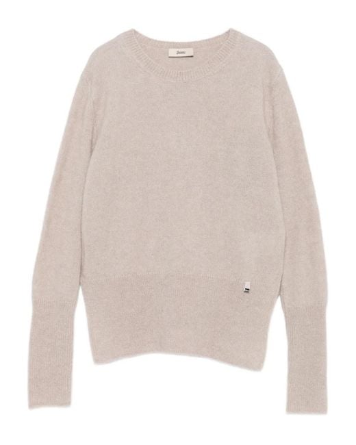 Jersey Con Cuello Redondo Herno de color Natural