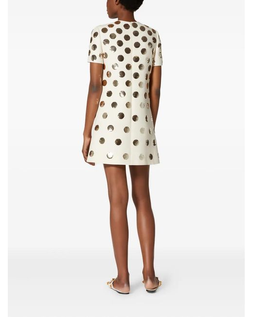 Valentino Garavani Natural Sequin-Embellished Dress