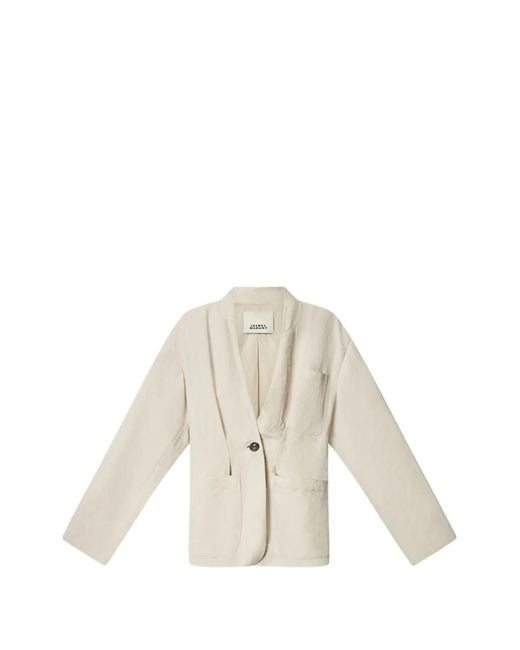 Isabel Marant White Soraya Patch-Pocket Blazer