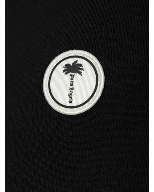 Palm Angels Black Logo-Patch Hoodie for men