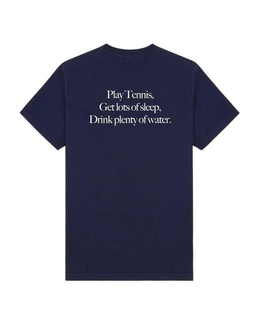 Sporty & Rich Blue International Logo-Print T-Shirt